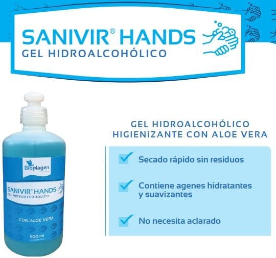 Gel desinfectante manos HIDROALCOHOLICO 500 ml
